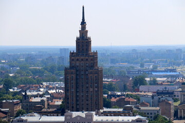 25 07 2023 Riga Latvia. Riga, the capital of Latvia, is located on the banks of the Daugava River at its confluence with the Gulf of Riga.