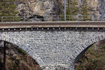 Photo sur Plexiglas Viaduc de Landwasser Detail views of Landwasser Viaduct