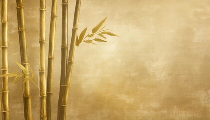 Obraz premium bamboo painted on textural grunge horizontal background