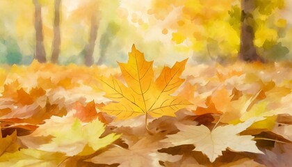 abstract vintage colorful watercolor autumn fall leaves leaf maple nature wallpaper background bg ground texture art