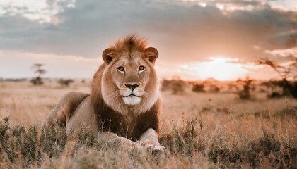 animal lion wildlife africa wild portrait african cat nature generative ai
