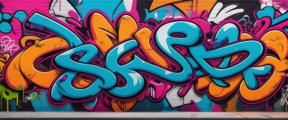 Fototapeta premium Vibrant Graffiti Adorns Urban Wall