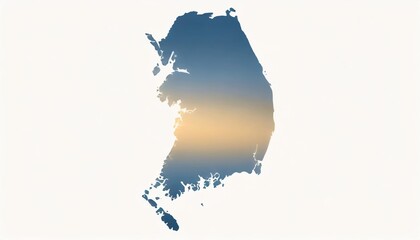 south korea map vector illustration blue color on white background - obrazy, fototapety, plakaty