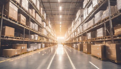 futuristic technology retail warehouse digitalization and visualization of industry 4 0 process that analyzes goods generative ai