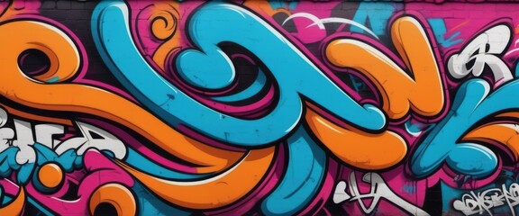 Colorful Graffiti Adorning a Wall - obrazy, fototapety, plakaty
