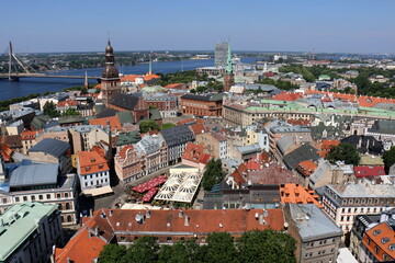 25 07 2023 Riga Latvia. Riga, the capital of Latvia, is located on the banks of the Daugava River...