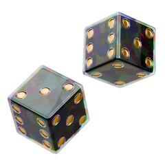 3D Black Marble with Holographic Outer Dice