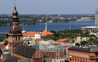 25 07 2023 Riga Latvia. Riga, the capital of Latvia, is located on the banks of the Daugava River...