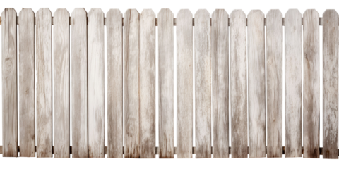 Wooden white washed rustic board wood fence gate on transparent background