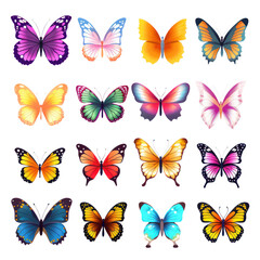 Set of Butterfly transparent background