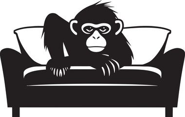 Cozy Comfort Cove Couch Nap Vector Emblem Serene Slumber Sanctuary Monkey Sleeping on Couch Logo Design