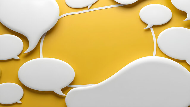 mockup the blank yellow speech bubble on a black background for your text. bubble on black. Comment icon. Feedback message. Online communication. information announcement for small business discount s