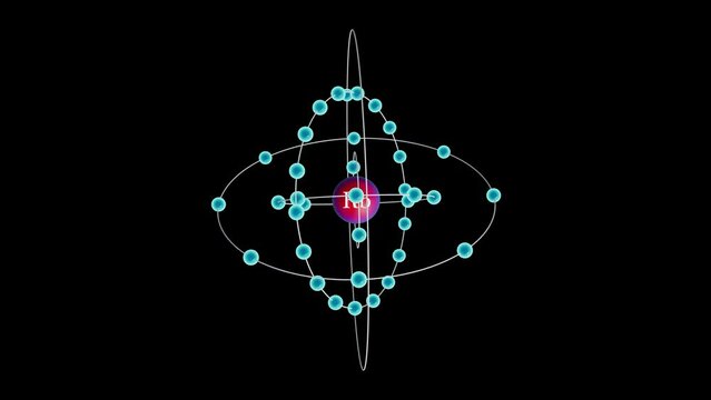 Rubidium with electrons revolving around the atom