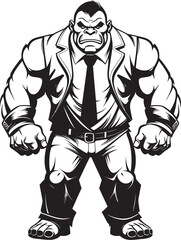 Executive Enforcer Insignia Full Body Suit Emblem Suited Warrior Crest Orc in Tailored Suit Logo