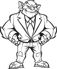 Stylish Orc Magnate Badge Full Body Suit Emblem Orc Executive Elegance Crest Corporate Suit Logo