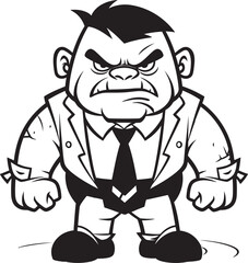 Orc Magnate Full Body Suit Logo Vector Orc CEO Corporate Attire Icon Design
