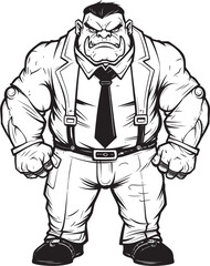 Suited Savagery Symbol Professional Orc Suit Emblem Dapper Orc Dynasty Insignia Corporate Suit Vector