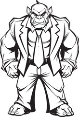 Suited Savagery Professional Orc Suit Logo Design Dapper Orc Dynasty Insignia Corporate Suit Vector Icon