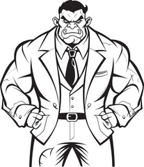 Executive Orc Elegance Orc in Professional Attire Icon Corporate Command Full Body Suit Vector Emblem