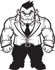 Suited Sovereign Mark Orc in Professional Suit Vector Majestic Pegasus Horse Logo Vector Design