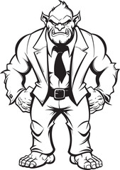 Executive Orc Corporate Attire Emblem Design Orc Entrepreneur Business Suit Logo Vector