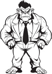 Suited Savage Corporate Attire Icon Design Orc CEO Orc in Professional Suit Emblem