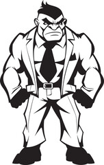 Executive Conqueror Orc in Professional Suit Emblem Orc Magnate Full Body Suit Logo Vector