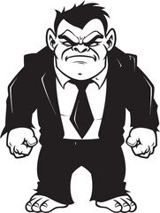 Suited Beast Full Body Suit Logo Vector Executive Enforcer Corporate Attire Icon Design