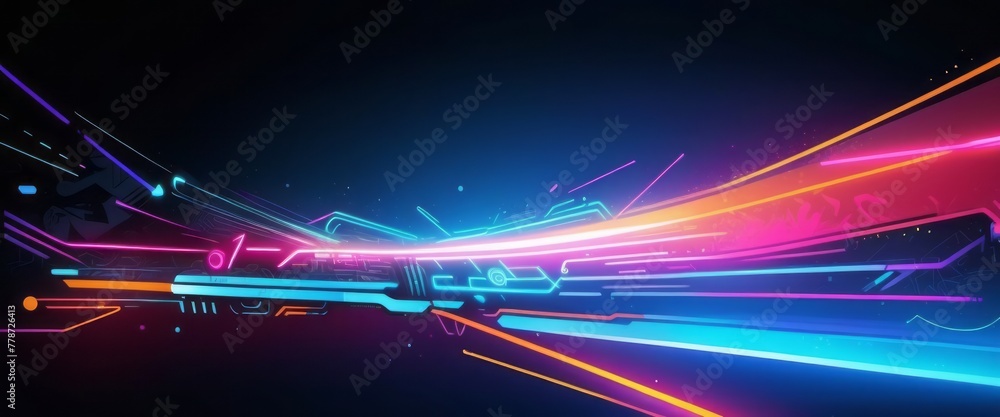 Poster vibrant abstract background with lines and shapes