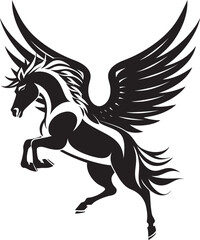 Winged Guardian Pegasus Horse Vector Logo Celestial Canter Pegasus Emblem Icon Design