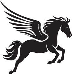Skyborne Serenity Pegasus Emblem Design Icon Heavenly Hooves Pegasus Horse Logo Vector
