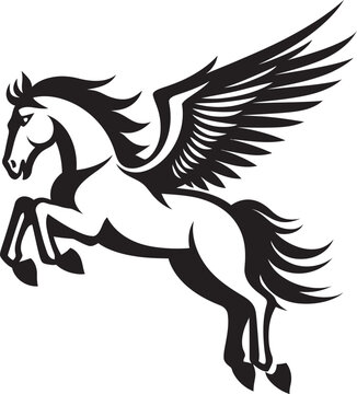 Winged Guardian Pegasus Emblem Design Icon Celestial Canter Pegasus Horse Logo Vector
