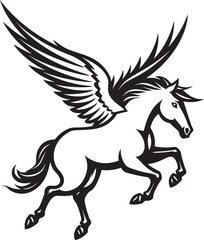 Skyborne Serenity Pegasus Horse Icon Design Divine Glide Pegasus Logo Vector Emblem
