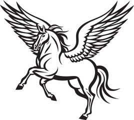 Mythical Flight Pegasus Logo Vector Emblem Skybound Spirit Pegasus Horse Icon Design