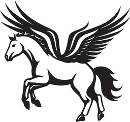 Mythical Flight Pegasus Logo Vector Emblem Skybound Spirit Pegasus Horse Icon Design