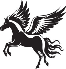 Skyborne Steed Pegasus Icon Vector Emblem Winged Wonder Pegasus Horse Logo Design