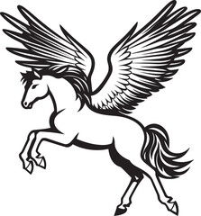 Obraz na płótnie Canvas Winged Guardian Pegasus Horse Icon Design Celestial Glide Pegasus Logo Vector Emblem