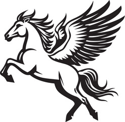 Celestial Glide Pegasus Logo Vector Emblem Ethereal Equine Pegasus Horse Icon Design
