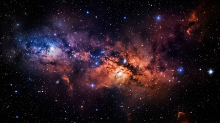 a vast expanse of space filled with numerous stars of varying sizes and colors - obrazy, fototapety, plakaty