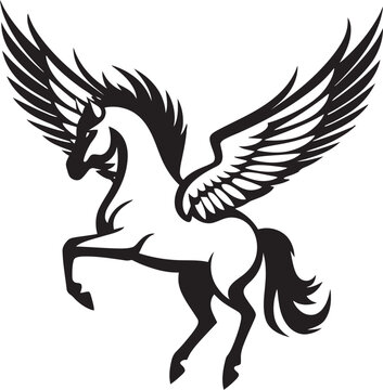 Heavenly Hooves Pegasus Logo Vector Emblem Winged Guardian Pegasus Horse Icon Design