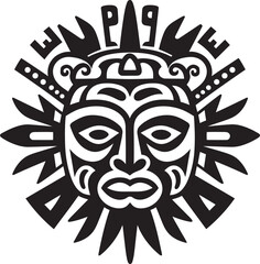 Toltec Heritage Symbol Pre Hispanic Icon Emblem Design Taino Legacy Crest Pre Hispanic Vector Logo Icon
