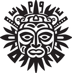 Toltec Heritage Symbol Pre Hispanic Icon Emblem Design Taino Legacy Crest Pre Hispanic Vector Logo Icon