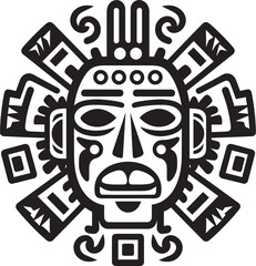 Aztec Civilization Heritage Pre Hispanic Icon Vector Design Olmec Legacy Icon Pre Hispanic Vector Emblem Design
