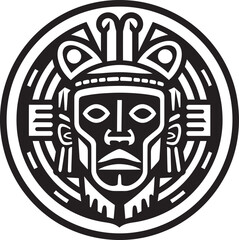 Zapotec Heritage Insignia Pre Hispanic Vector Icon Inca Civilization Mark Pre Hispanic Logo Emblem