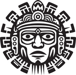 Huari Tradition Mark Pre Hispanic Logo Emblem Olmec Iconography Symbol Pre Hispanic Icon Vector Design