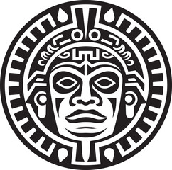 Toltec Culture Symbol Pre Hispanic Icon Logo Design Mixtec Heritage Emblem Pre Hispanic Vector Icon
