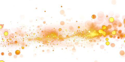 Abstract golden light bokeh background with shining particles and glow effect isolated on...