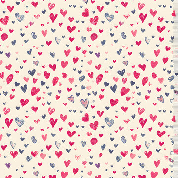 seamless pattern with hearts ai generative 