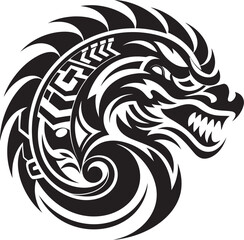 Obraz premium Ethereal Serpent Emblem Quetzalcoatl Symbol Logo Legendary Aztec Deity Quetzalcoatl Icon Vector
