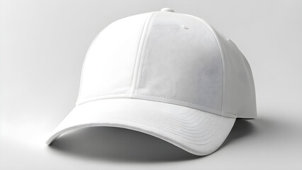 empty mockup of white cap against white background mockup for design